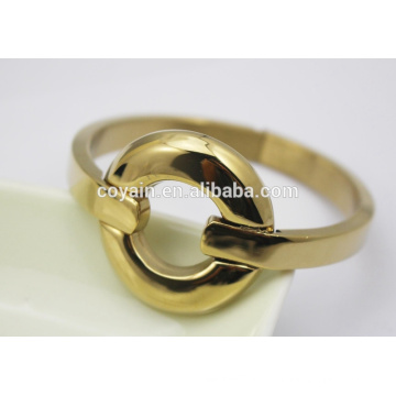 Brazalete al por mayor simple del acero de la joyería 24k del chapado en oro para las mujeres